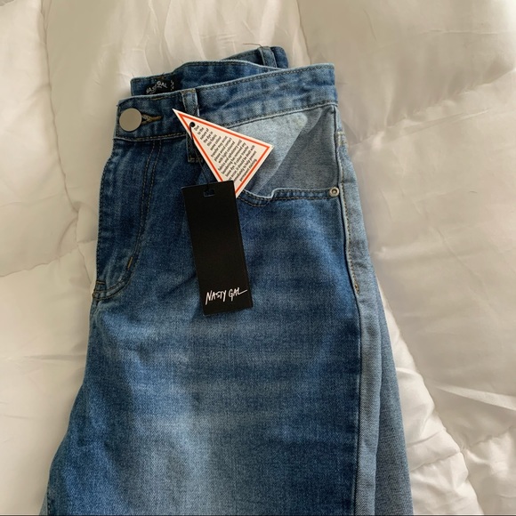 NWT Nasty Gal Two Toned Mom Jeans - Picture 7 of 7